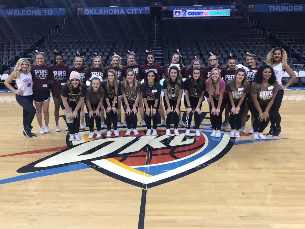 PHS Cheerleaders perform with OKC Thunder Girls